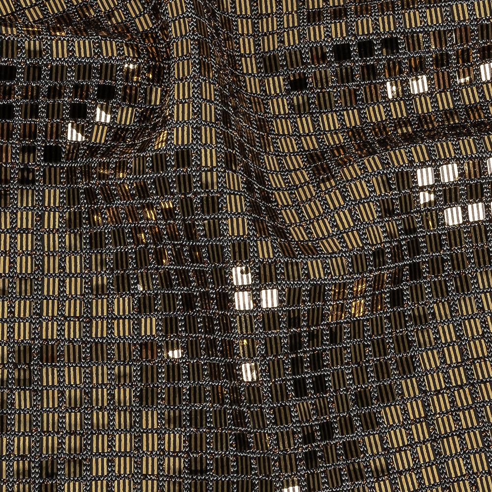 Stretch Knit with Square Metallic Sequins - Glitterati and Gray - Loud Lights Collection Full