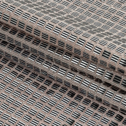 Stretch Knit with Square Metallic Sequins - Pale Pink- Liquid Sparks Collection Detail