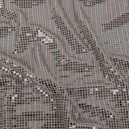 Stretch Knit with Square Metallic Sequins - Pale Pink- Liquid Sparks Collection