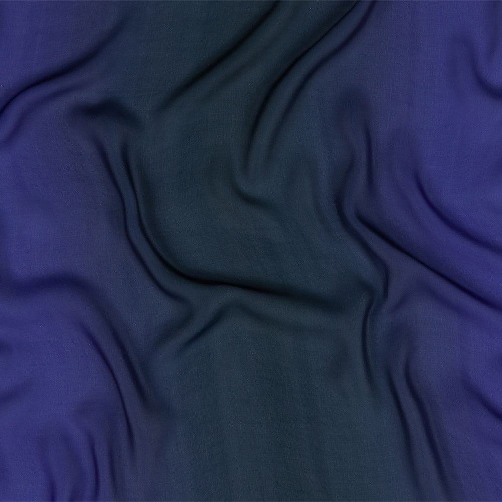 Milly Star White to Moonlit Ocean Ombre Polyester Georgette