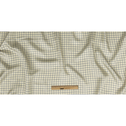 Papyrus and Twilight Blue Gridded Silk Twill Full