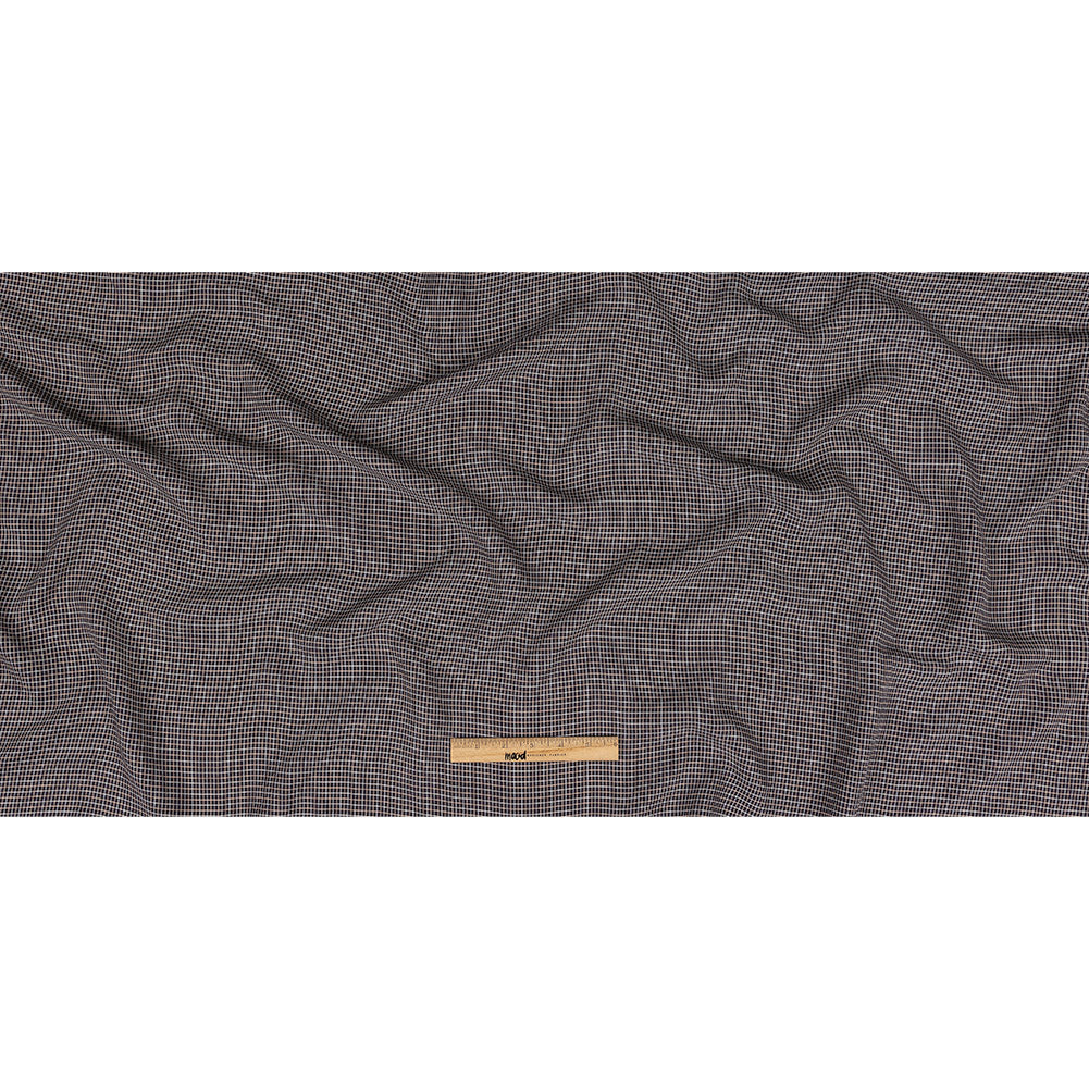 Parisian Night, Peach and Nimbus Cloud Tattersall Check Washed Viscose Twill Folded