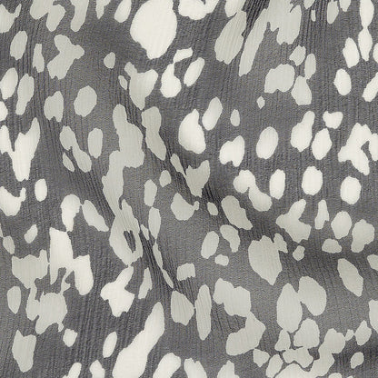 Black and Marshmallow Abstract Crinkled Silk Chiffon Detail