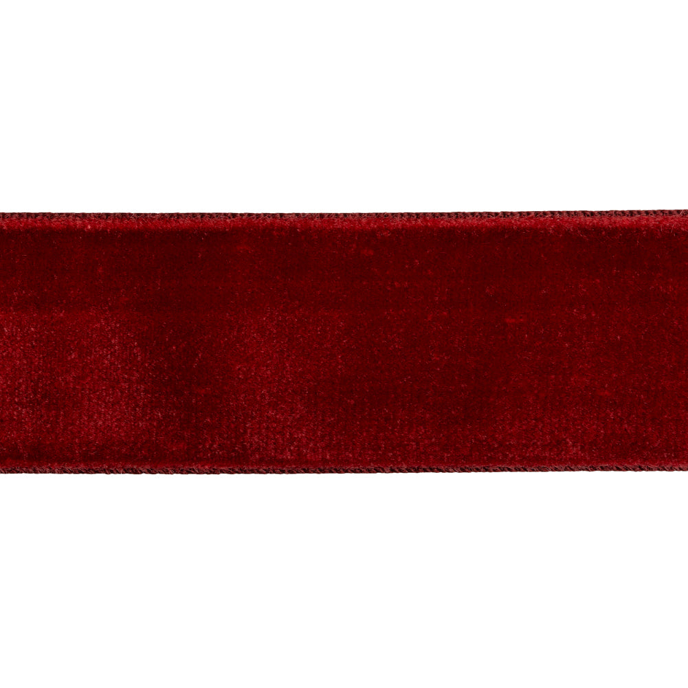 Velvet Ribbon Single Faced - 1.375" - Cocktail Red - Folded