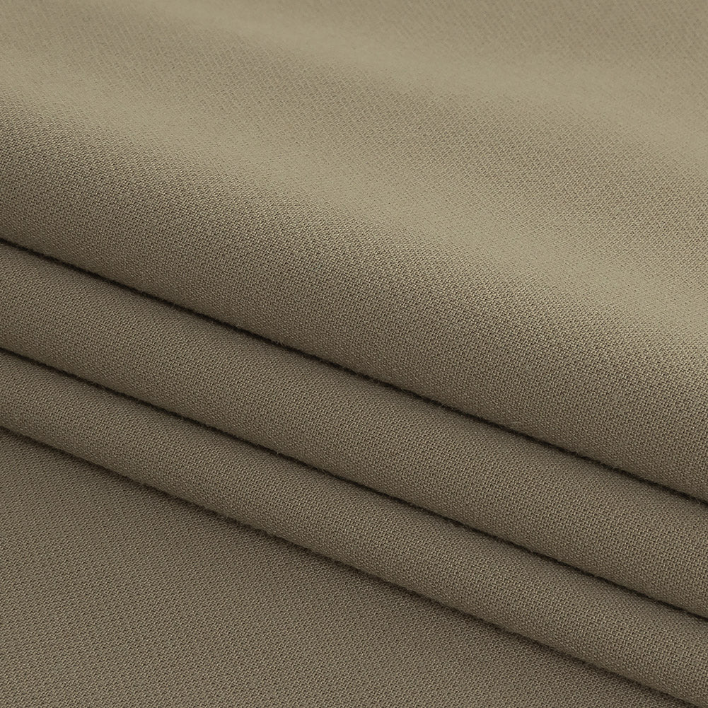 Italian Hemp Green Stretch Polyester and Viscose Woven Folded