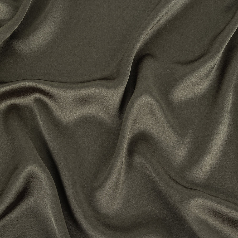 Army Green Satin-Faced Crepe