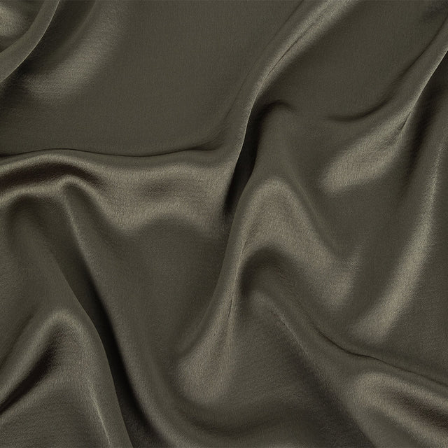 Army Green Satin-Faced Crepe
