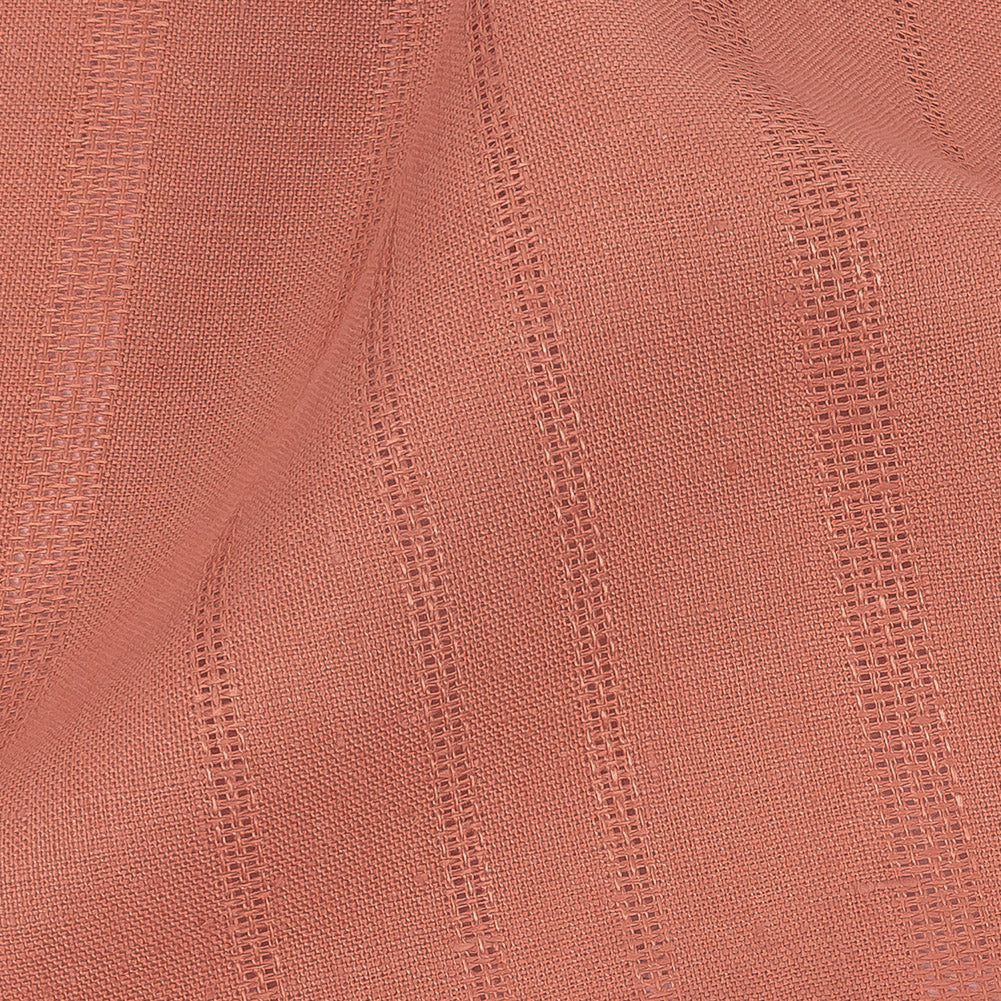 Dusty Pink Patterned Stripes Linen Dobby Detail