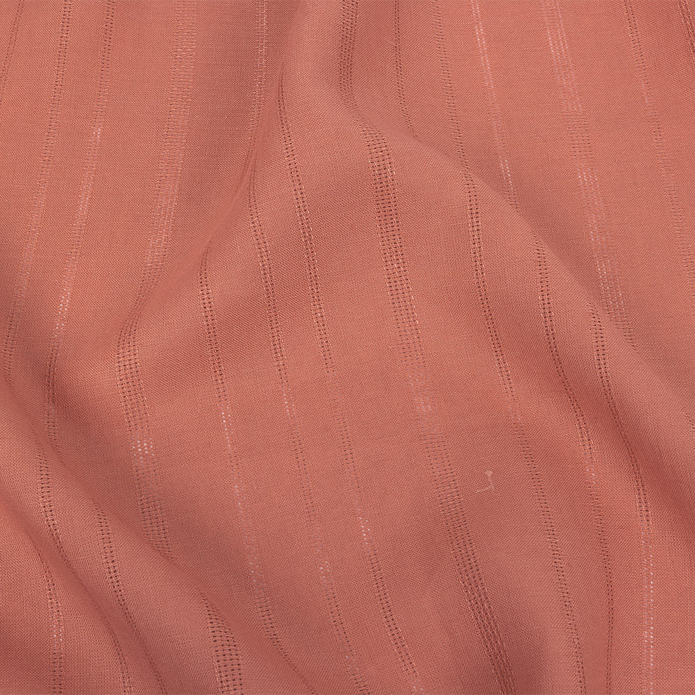 Dusty Pink Patterned Stripes Linen Dobby