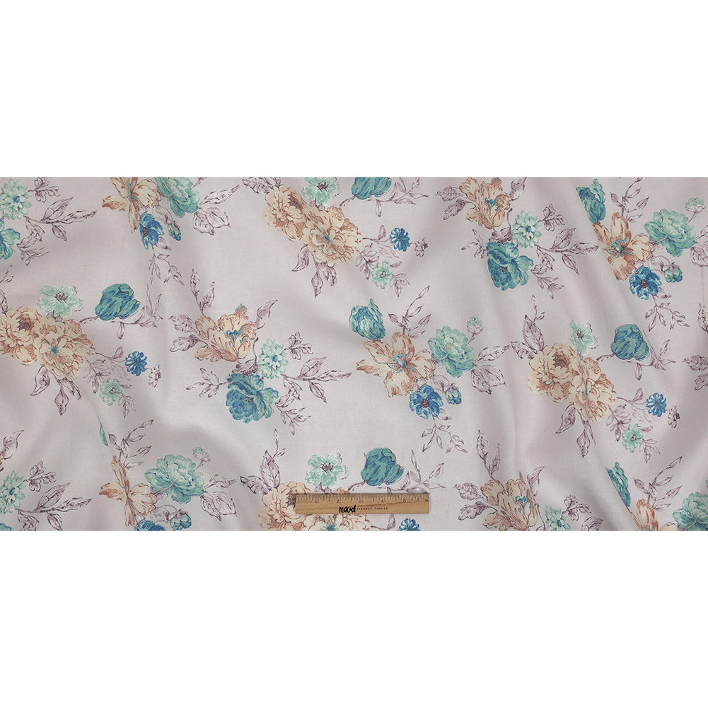 Lilac Floral Printed Linen Woven Full