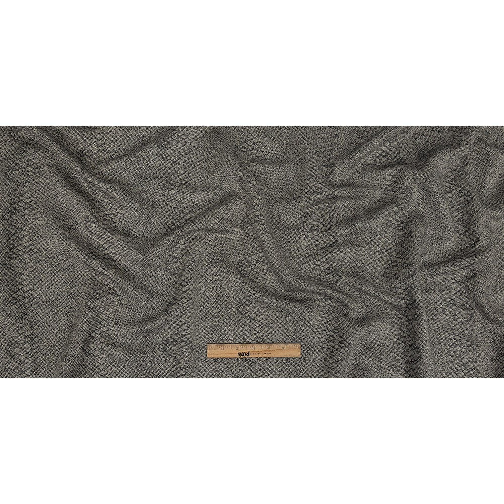 Black and Gray Python Patterned Linen Jacquard Full