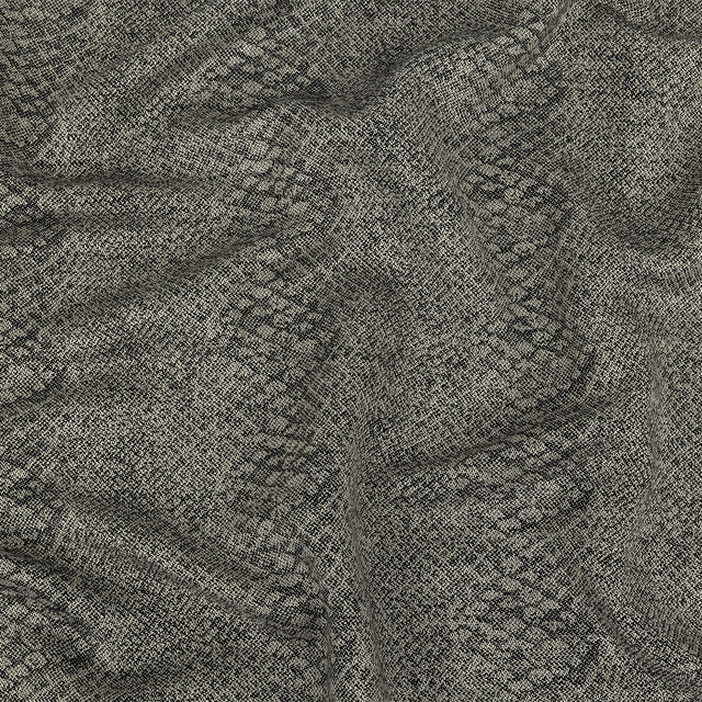 Black and Gray Python Patterned Linen Jacquard