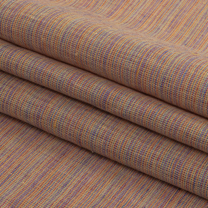 Yellow, Red and Blue Striated Linen Woven Folded