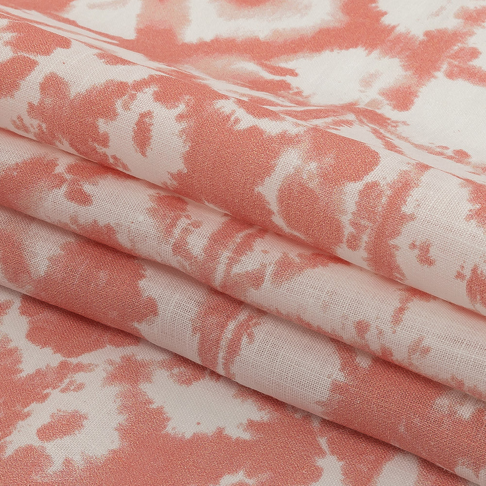 Blush Shibori Tie Dye Printed Lightweight Linen Woven Folded