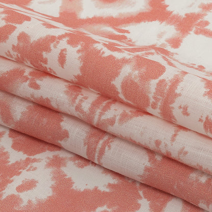 Blush Shibori Tie Dye Printed Lightweight Linen Woven Folded