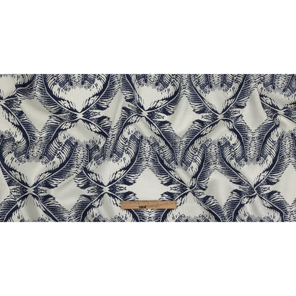 Indigo Feathers Printed Lightweight Linen Woven Full