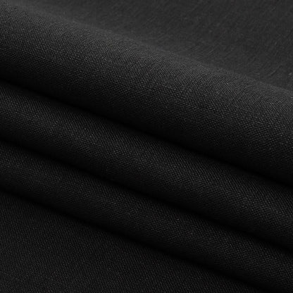 Elko Black Medium Weight Linen Woven Detail
