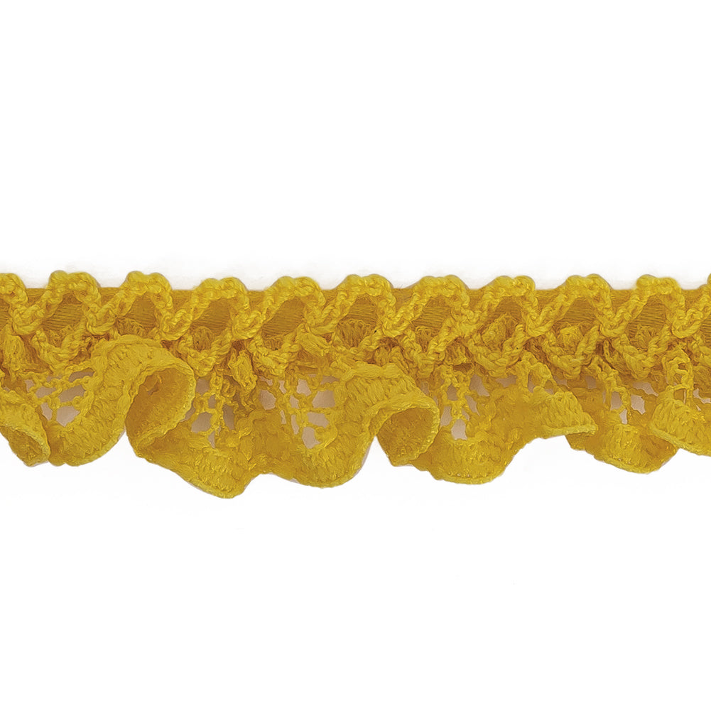 Sunshine Yellow Criss Cross Crochet Trimming - 0.625" Detail