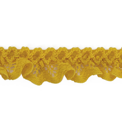 Sunshine Yellow Criss Cross Crochet Trimming - 0.625" Detail