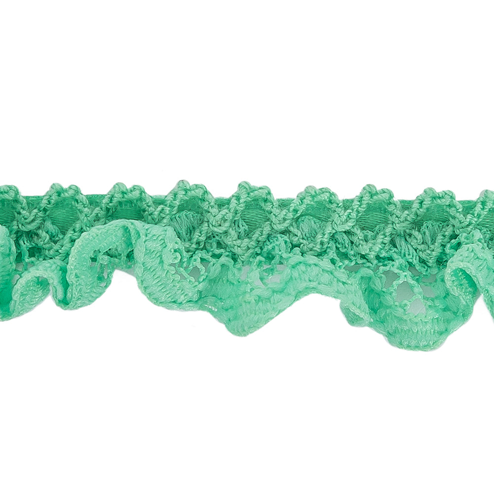 Spearmint Criss Cross Crochet Trimming - 0.625" Detail