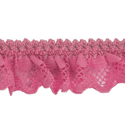 Rosebloom Ruffled Stretch Lace Trimming - 1" Detail