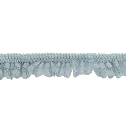 Baby Blue Ruffled Stretch Lace Trimming - 1"