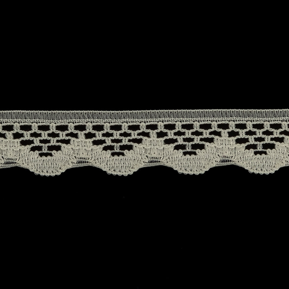 Antique White Scalloped Edge Lace Geometric Trimming - 0.5" Detail