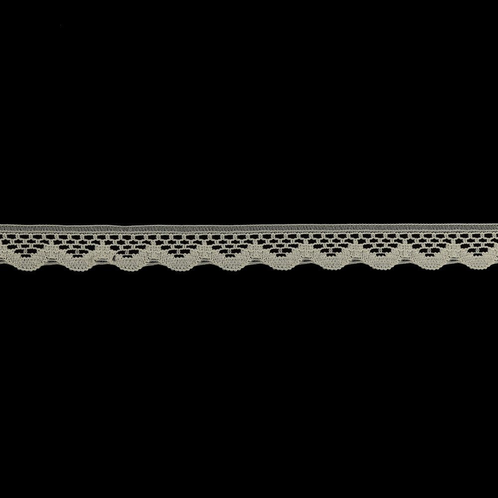 Antique White Scalloped Edge Lace Geometric Trimming - 0.5"