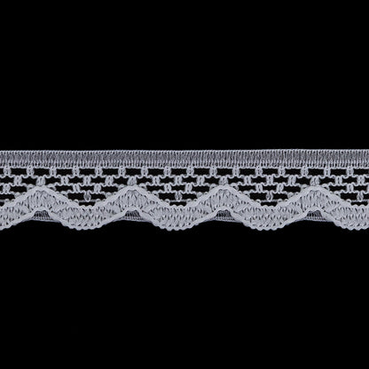 Snow White Scalloped Edge Lace Geometric Trimming - 0.5" Detail