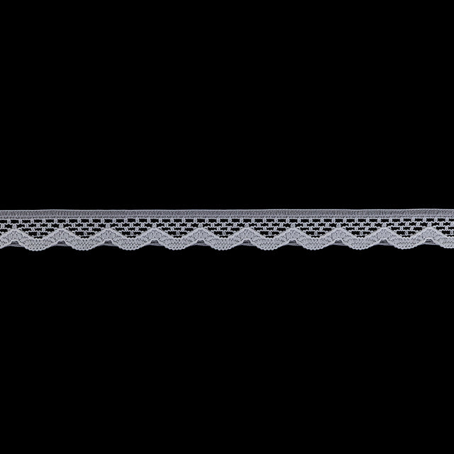 Snow White Scalloped Edge Lace Geometric Trimming - 0.5"