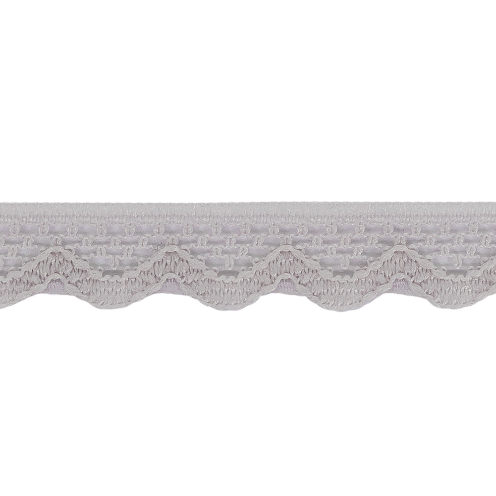 Mauve Shadows Scalloped Edge Lace Geometric Trimming - 0.5" Detail