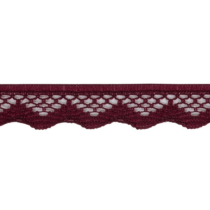 Wine Scalloped Edge Lace Geometric Trimming - 0.5" Detail