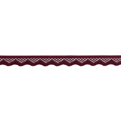 Wine Scalloped Edge Lace Geometric Trimming - 0.5"
