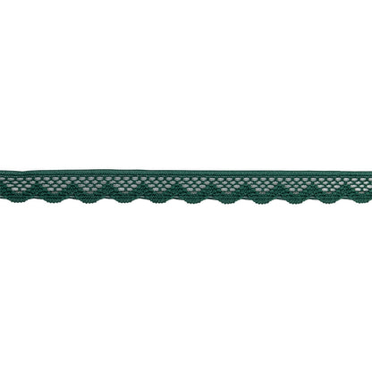 Hunter Green Scalloped Edge Lace Geometric Trimming - 0.5"