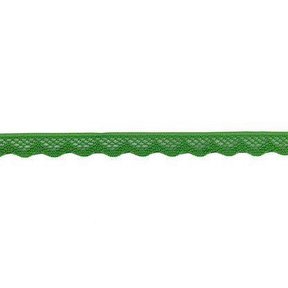Grass Green Scalloped Edge Lace Geometric Trimming - 0.5"