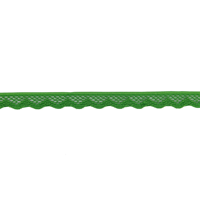 Grass Green Scalloped Edge Lace Geometric Trimming - 0.5"