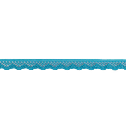 Sky Blue Scalloped Edge Lace Geometric Trimming - 0.5"