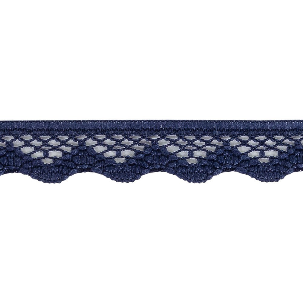 Black Iris Scalloped Edge Lace Geometric Trimming - 0.5" Detail