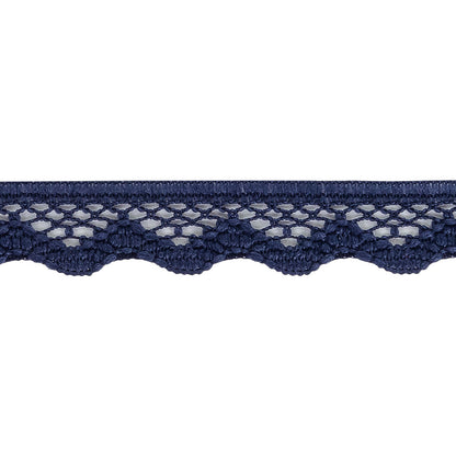 Black Iris Scalloped Edge Lace Geometric Trimming - 0.5" Detail