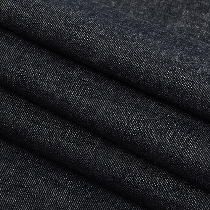 Stiff Heavyweight Blue Graphite Cotton Denim Twill Folded