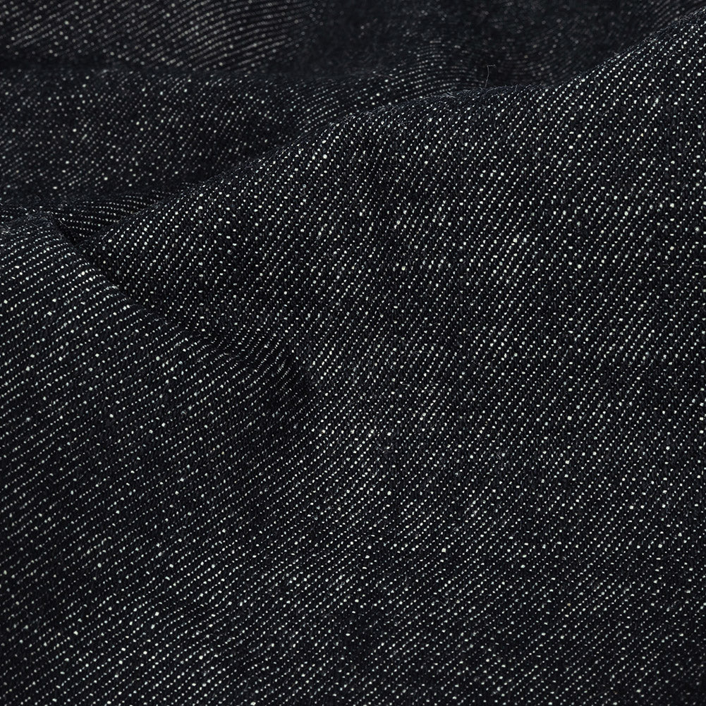 Stiff Heavyweight Blue Graphite Cotton Denim Twill Detail