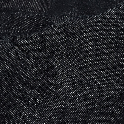 Stiff Heavyweight Blue Graphite Cotton Denim Twill Detail
