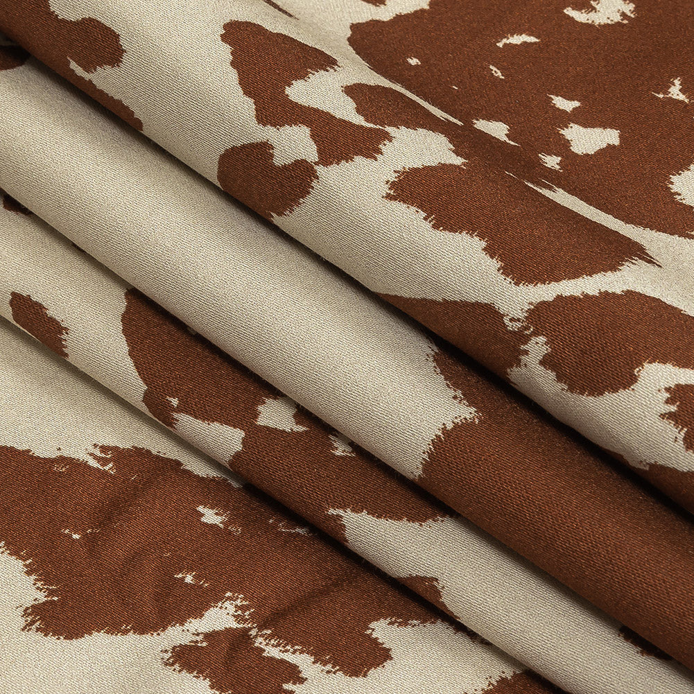 Mood Exclusive Brown Patina Bovine Best Stretch Cotton Sateen Folded