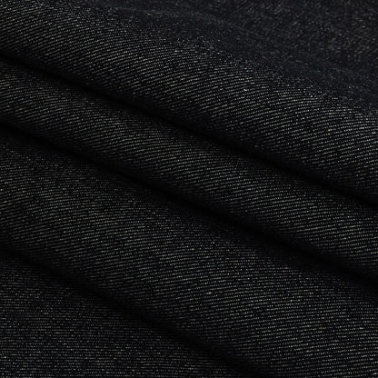 Heavyweight Blue Graphite Cotton Denim Twill Folded