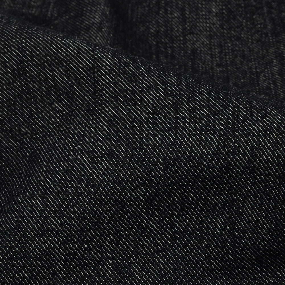 Heavyweight Blue Graphite Cotton Denim Twill Detail