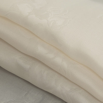 Floral Silk Gazar by Carolina Herrera - Antique White Folded
