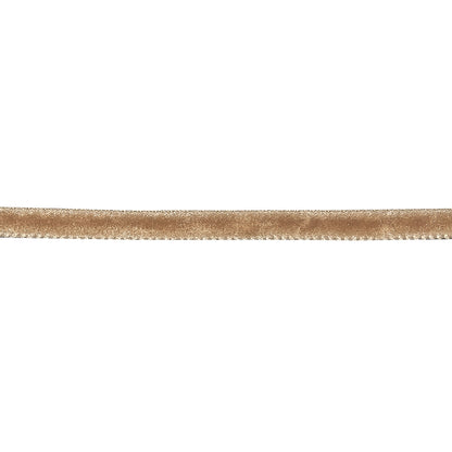 Mellow Buff Single Face Velvet Ribbon - 0.125" Detail