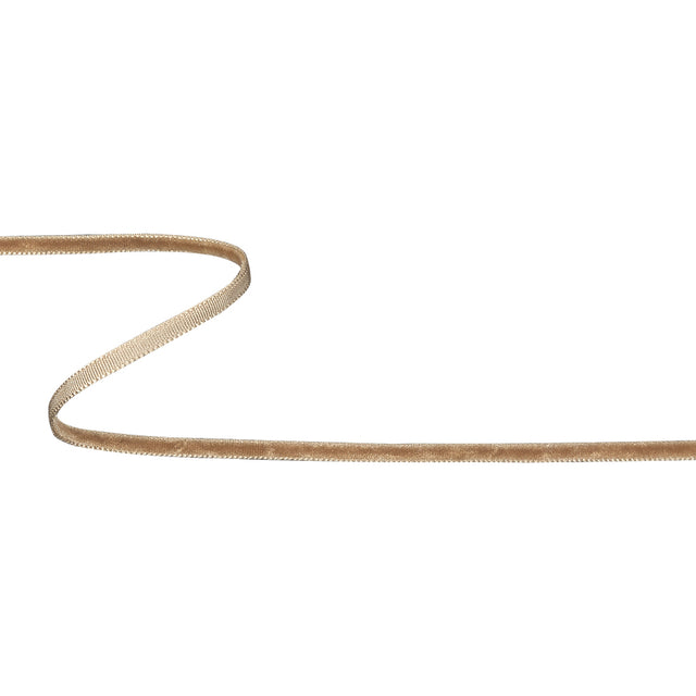 Mellow Buff Single Face Velvet Ribbon - 0.125"
