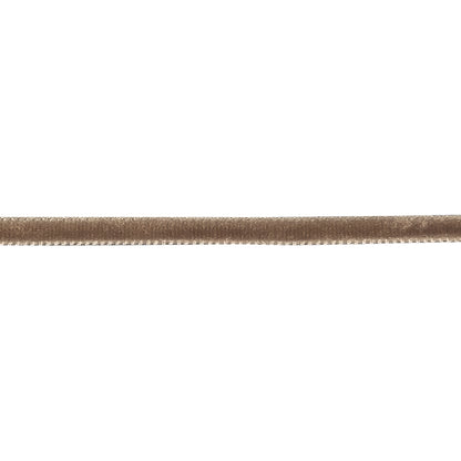 Dark Taupe Single Face Velvet Ribbon - 0.125" Detail
