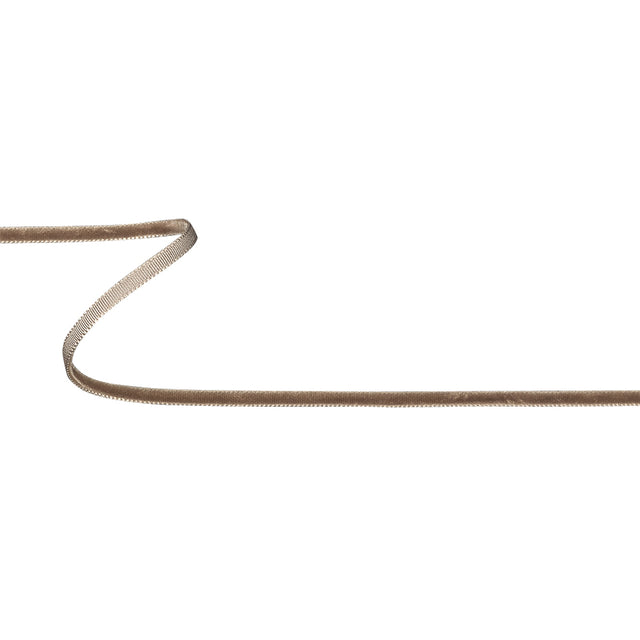 Dark Taupe Single Face Velvet Ribbon - 0.125"